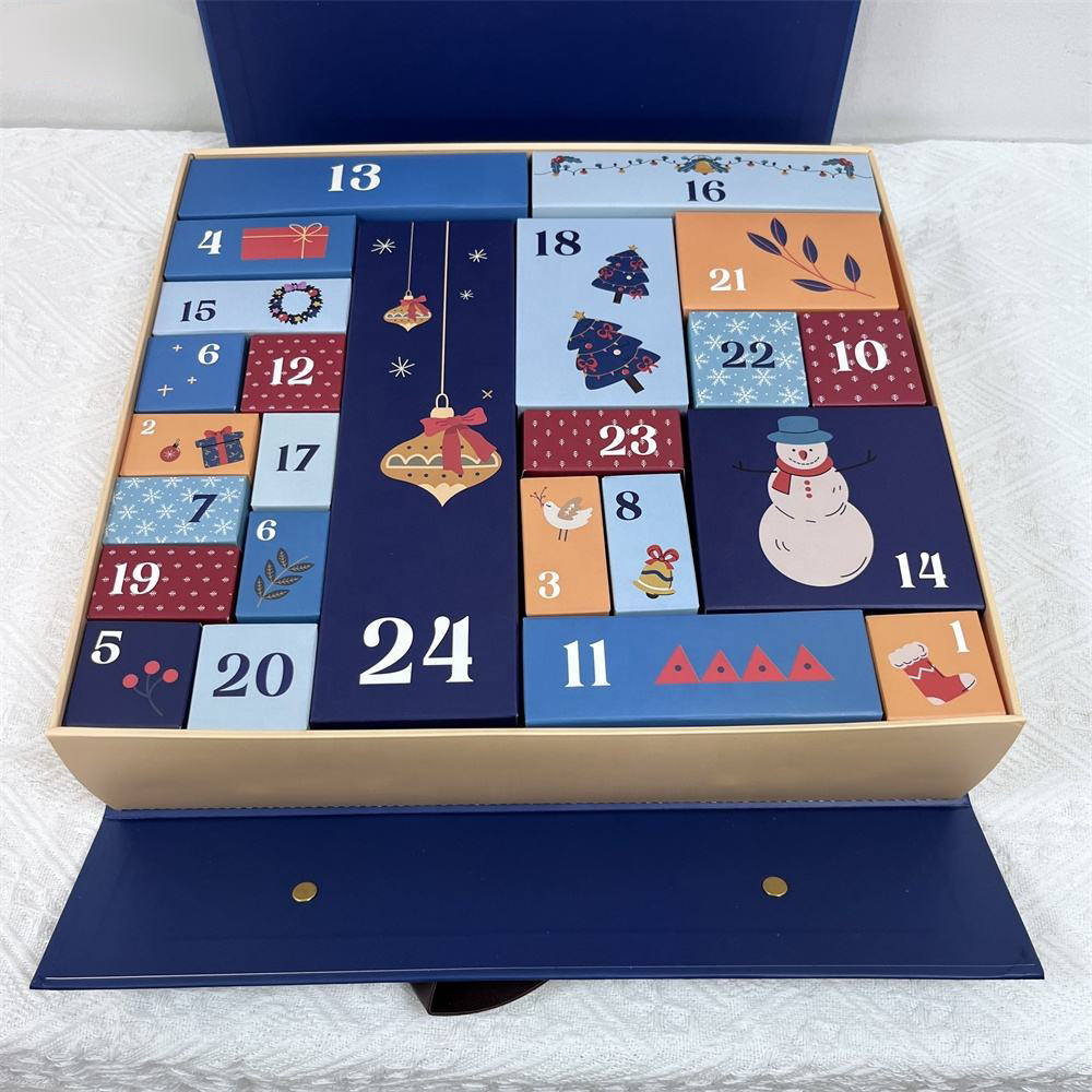 Caja de calendario de adviento de Navidad - Cajas de regalo para la cuenta regresiva de las fiestas DIY