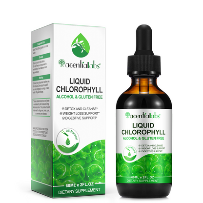 Acentiallabs Original Liquid Chlorophyll Drops – 100% Natural Vegan High Potency – Supports Digestion, Gut Health & Internal Deodorant