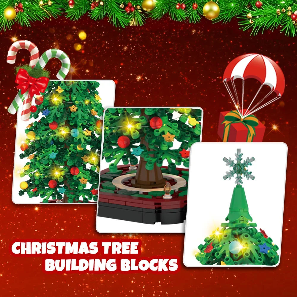 Christmas Tree Building Block Ornament Set – Creative DIY Holiday Toy Decoration Kit