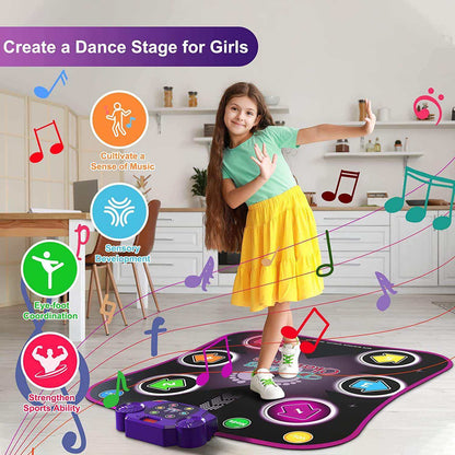 Alfombra de baile interactiva Bluetooth para niños – Juego musical plegable para suelo