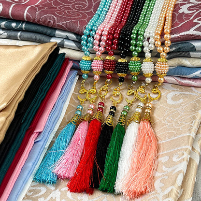 Elegante Conjunto de Presente de 3 Peças: Tapete de Oração de Viagem e Tasbih
