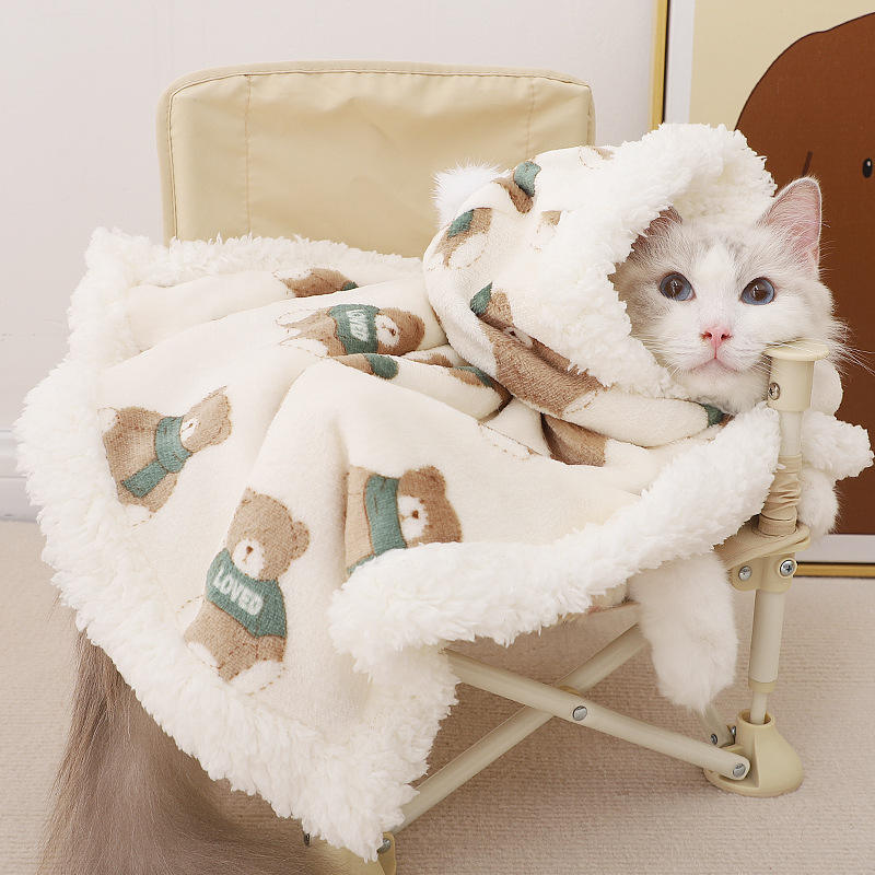 Capa de Gato em Lã Suave com Chapéu – Capa Convertível Aconchegante e Pijama para Gatos
