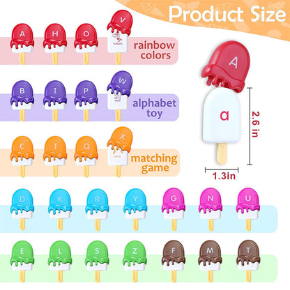 Set de juguetes para emparejar el alfabeto de helados Montessori