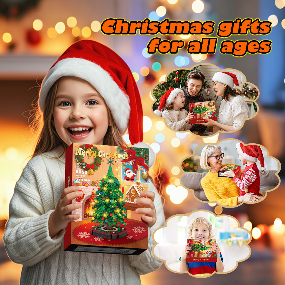 Christmas Tree Building Block Ornament Set – Creative DIY Holiday Toy Decoration Kit
