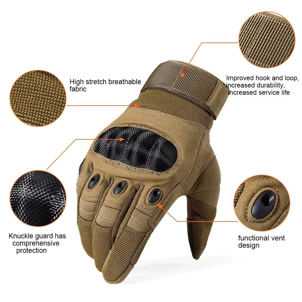 Heavy-Duty Tactical Work Gloves – Impact Resistant Hard Knuckle Protection