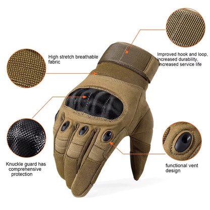 Heavy-Duty Tactical Work Gloves – Impact Resistant Hard Knuckle Protection