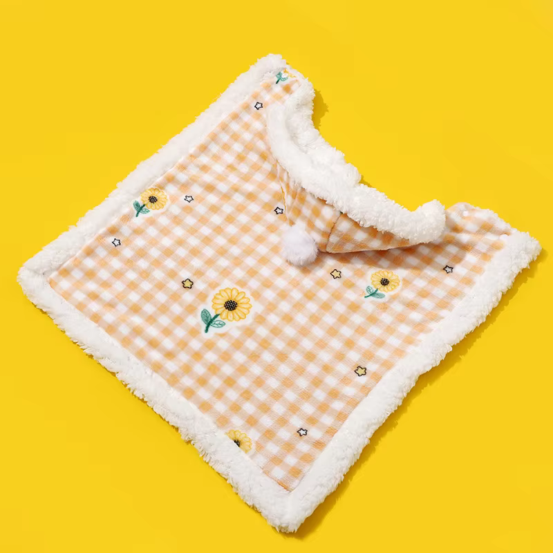 Capa de Gato em Lã Suave com Chapéu – Capa Convertível Aconchegante e Pijama para Gatos