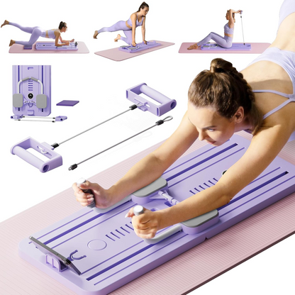 Pilates Board 8-in-1 Pilates Sliding Board - Multi-Purpose Foldable Pilates Reformer Board for Home Fitness, Strength Training & Body Sculpting