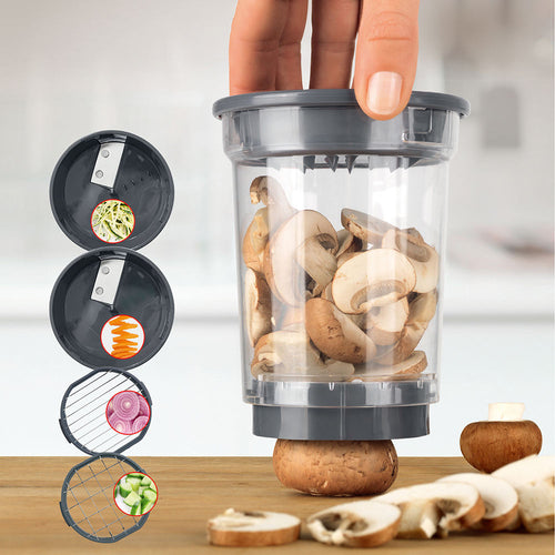 Minipicadora y Procesador de Alimentos Manual – Cortador de Verduras, Picador de Ajo y Preparador de Puré de Tiro Manual