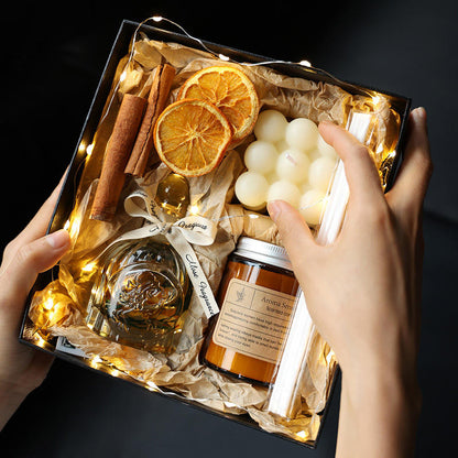 Caixa de Oferta de Velas de Soja Aromaterapêuticas de Natal – Vela Perfumada Natural Feita à Mão