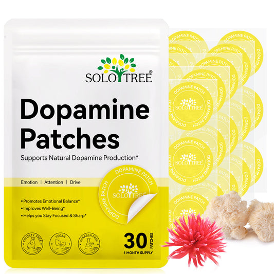 Parches transdérmicos de dopamina Solotree: parches de soporte natural para el enfoque y el estado de ánimo para la claridad cognitiva y la motivación