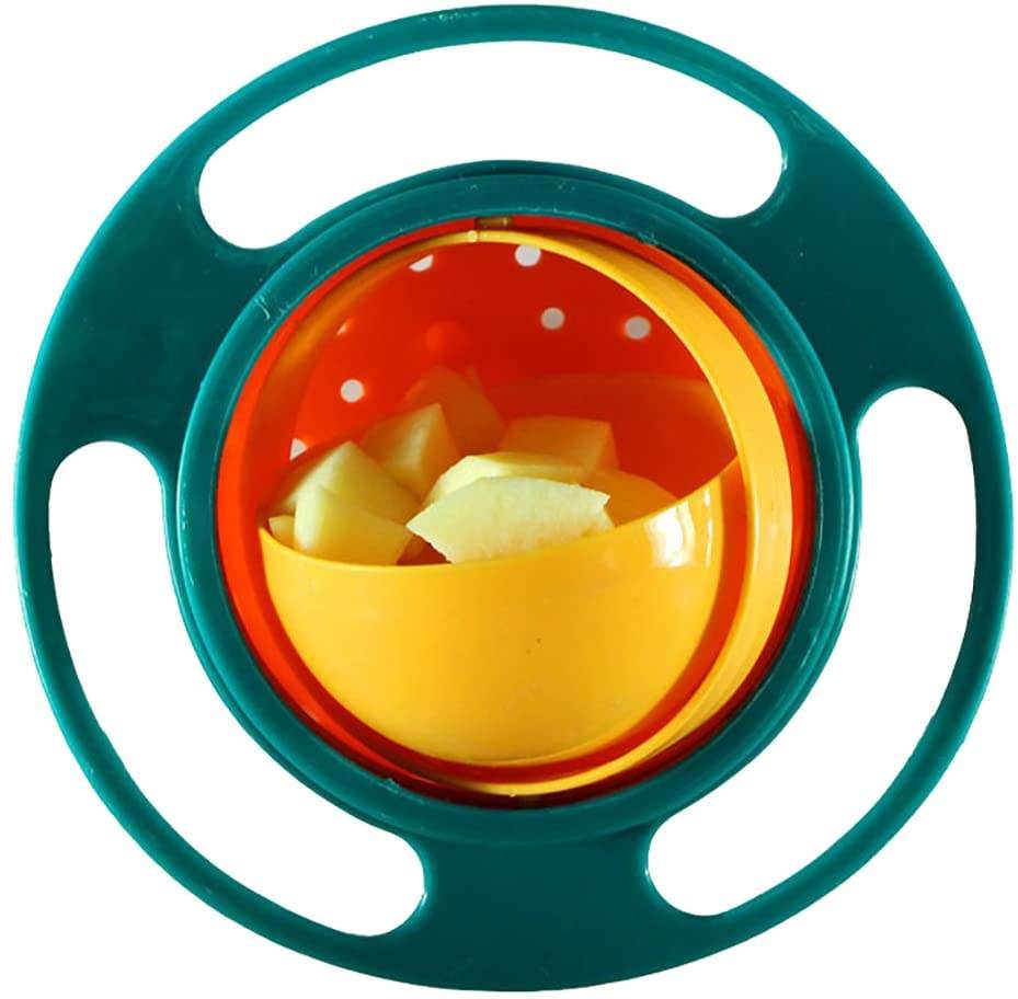 Magic Gyro Bowl for Kids – 360° Rotating Spill-Proof Baby Feeding Bowl with Lid – BPA-Free Snack Dish