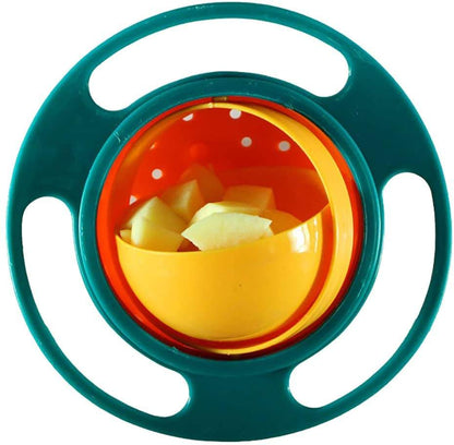 Magic Gyro Bowl for Kids – 360° Rotating Spill-Proof Baby Feeding Bowl with Lid – BPA-Free Snack Dish