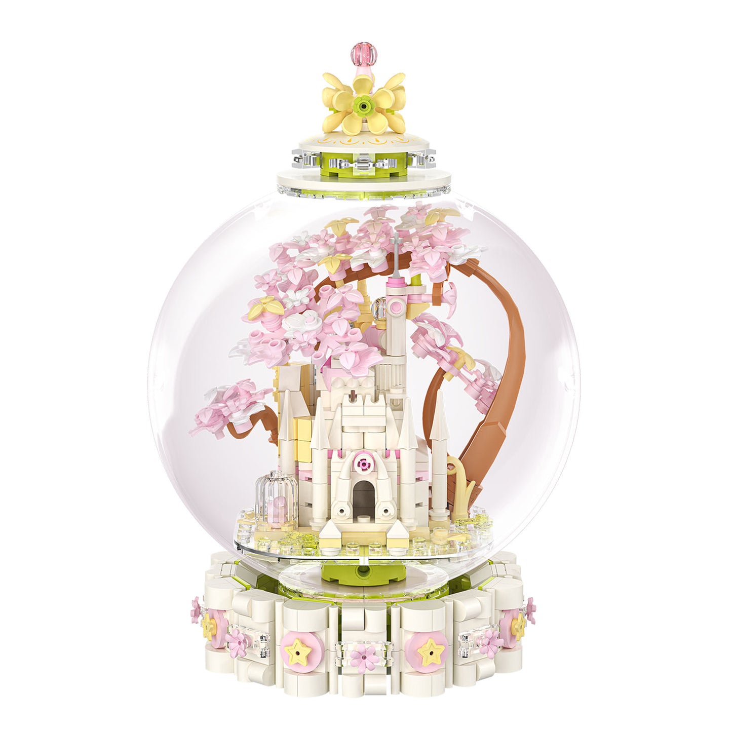 Enchanted Crystal Castle Building Set – Fantasy Rotating DIY Display Globe