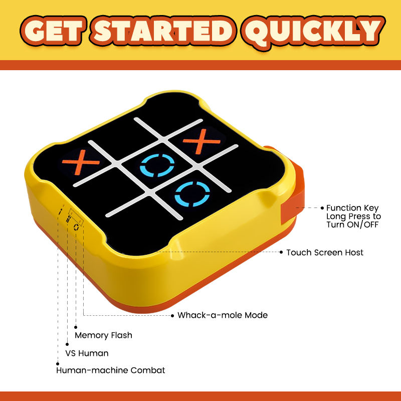 3-in-1 Classic Pocket Puzzle Game Console | Tic-Tac-Toe, Maze & Bolt