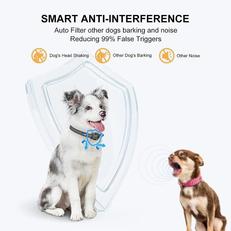 Rechargeable Anti Bark Collar - No Shock Smart AI Chip - Color Screen & Dual Vibration Modes