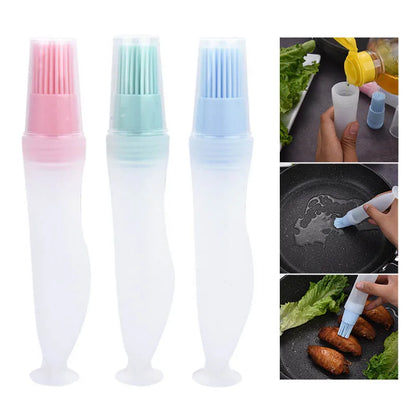 Brocha de silicona para adobar barbacoa (resistente al calor, brocha de aceite portátil)