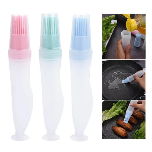 Brocha de silicona para adobar barbacoa (resistente al calor, brocha de aceite portátil)