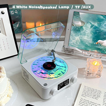 Coluna Portátil de Estilo Retrô com Ruído Branco e Luz RGB
