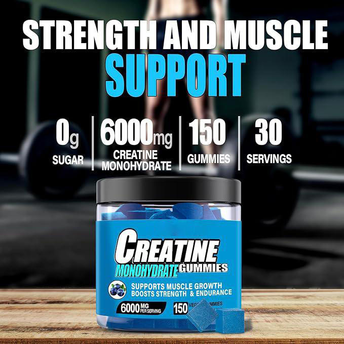 Gomas de Monohidrato de Creatina para Suporte Muscular (5000mg)