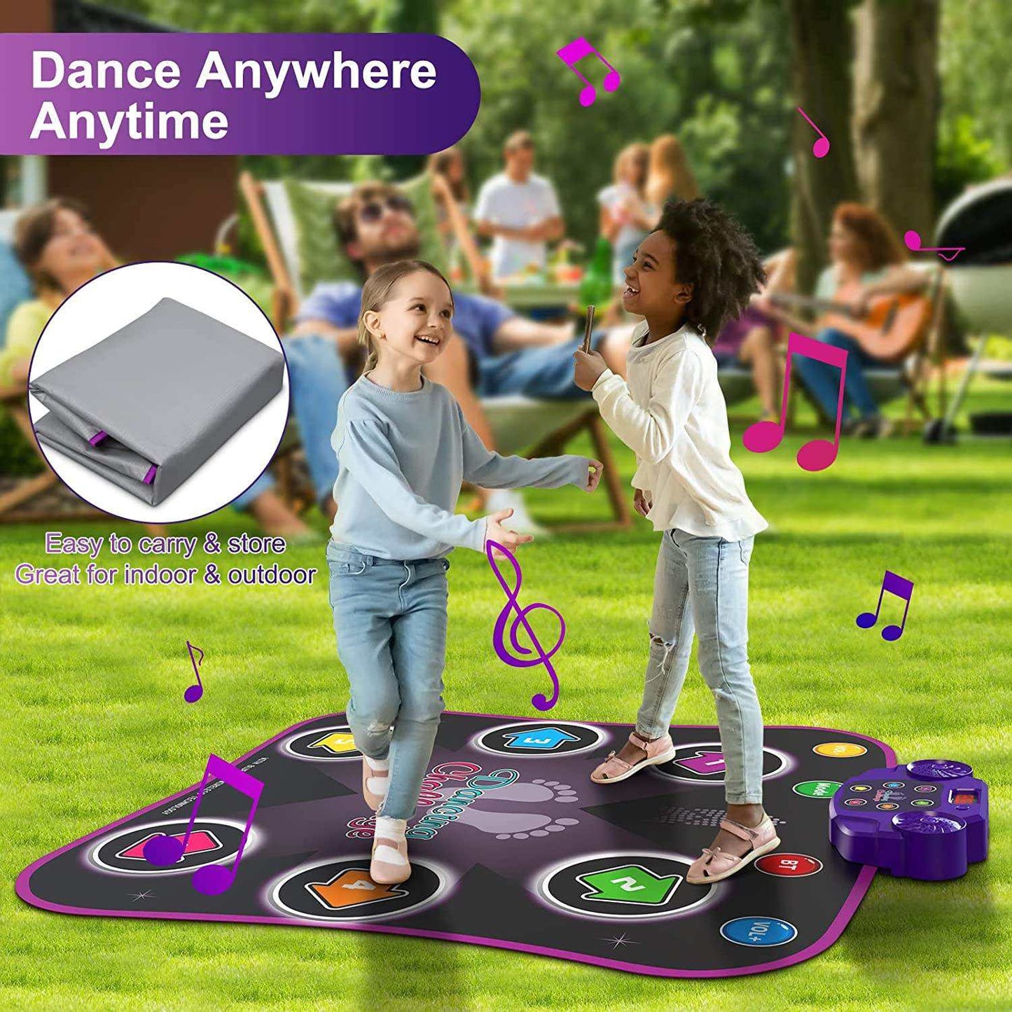 Alfombra de baile interactiva Bluetooth para niños – Juego musical plegable para suelo