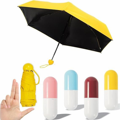 Mini Guarda-chuva de Bolso com Estojo Protetor em Cápsula