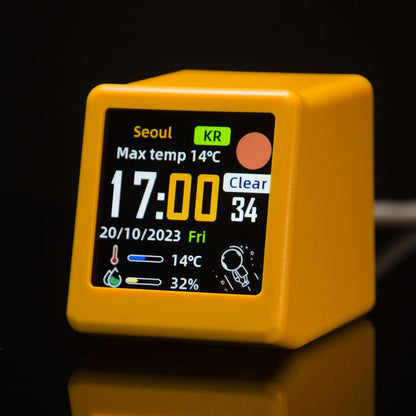 Reloj despertador inteligente con Wi-Fi, pantalla de clima y animación GIF