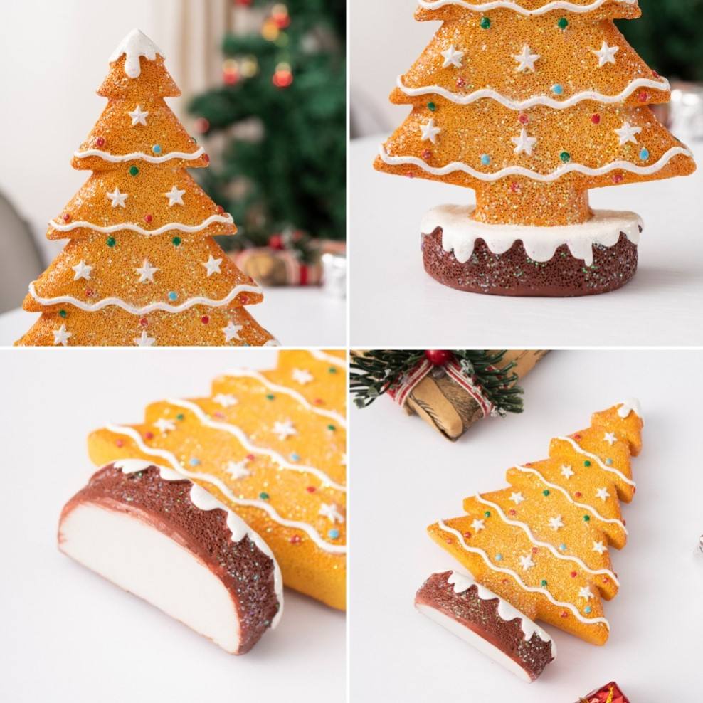 Adornos de Navidad de Jengibre para Árbol - Decoración de Mesa y Estantería Navideña