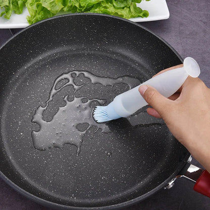 Brocha de silicona para adobar barbacoa (resistente al calor, brocha de aceite portátil)