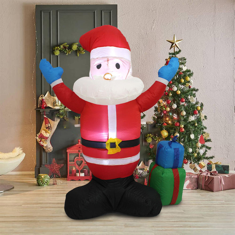 Decoração de Pai Natal Insuflável Gigante de Exterior – Exibição Festiva de Natal Insuflável
