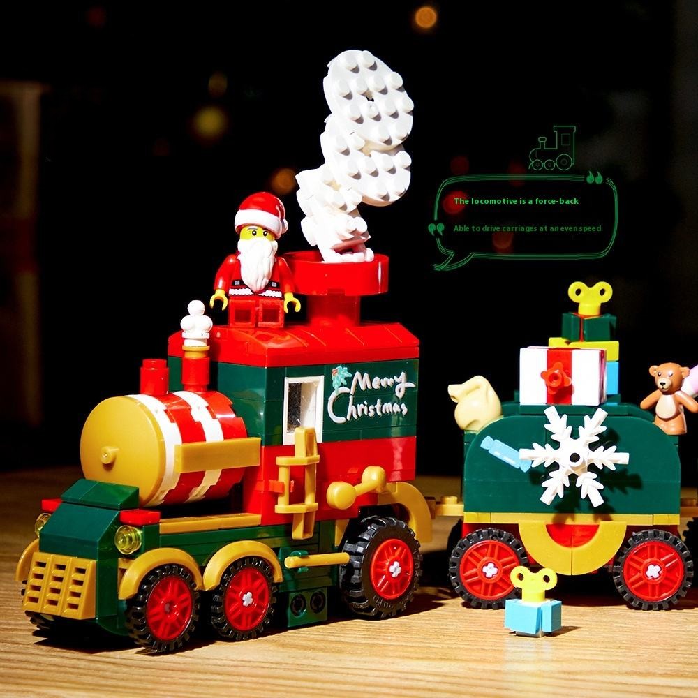 Bloques de construcción de trenes de Papá Noel