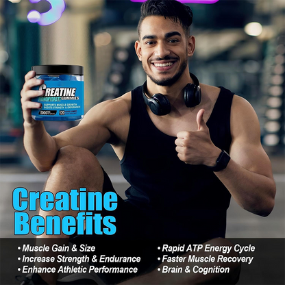 Gomas de Monohidrato de Creatina para Suporte Muscular (5000mg)