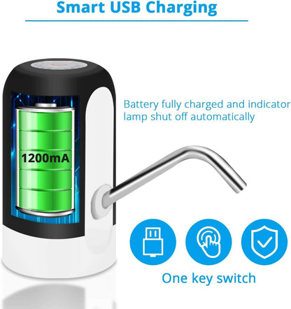 Dispensador de bomba de agua recargable por USB para botella