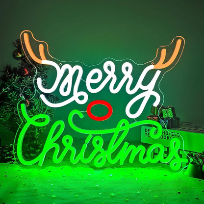 Letrero de neón navideño – Decoración LED de pared con alimentación USB