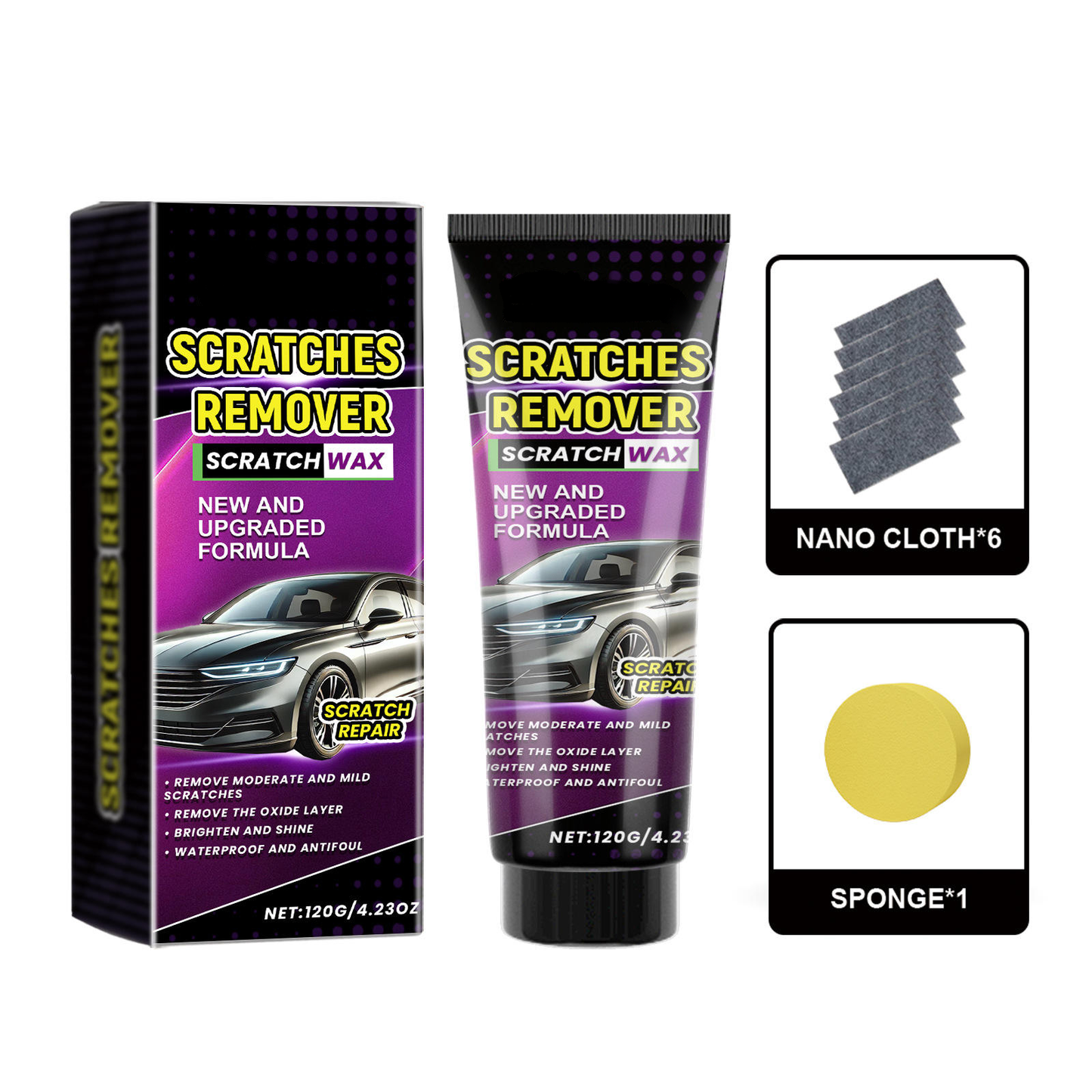 Kit Profissional de Reparação de Riscos de Carro e Faróis