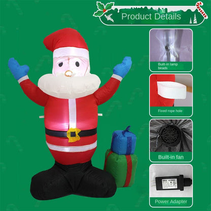 Decoração de Pai Natal Insuflável Gigante de Exterior – Exibição Festiva de Natal Insuflável