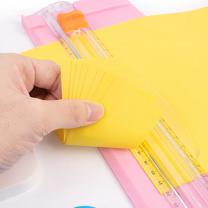 Cizalla de papel manual mini A4 - Cortador de papel portátil con cuchilla de seguridad para oficina, escuela y manualidades