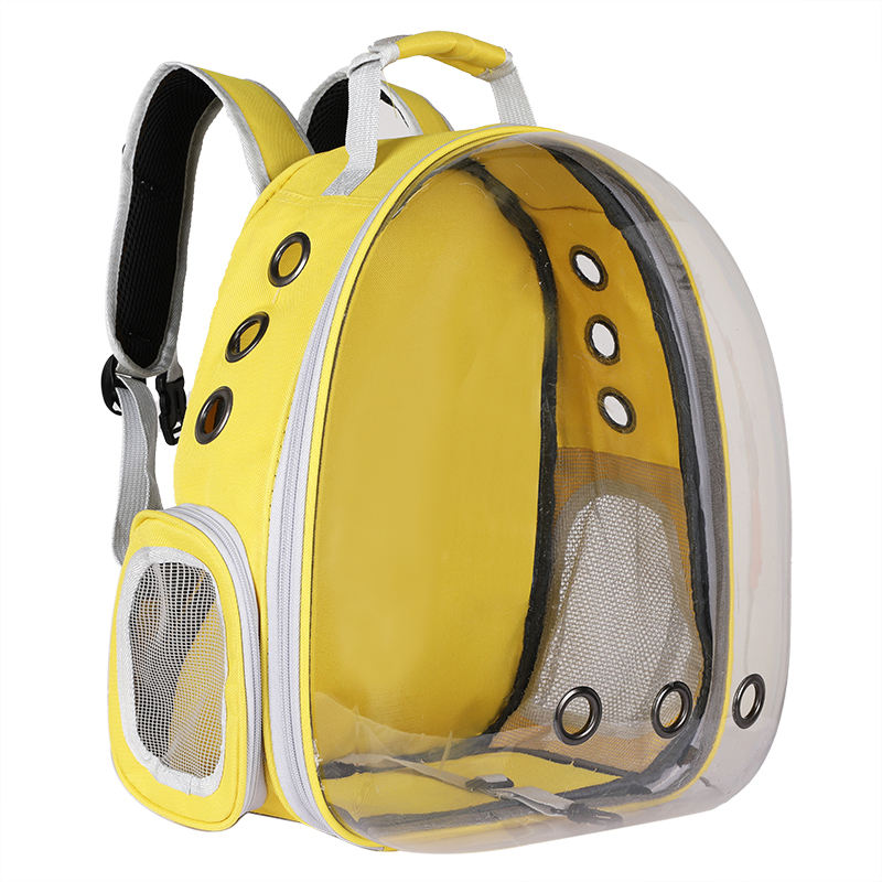Mochila Transparente e Respirável para Animais de Estimação - Transportadora de Viagem Expansível para Cães e Gatos Pequenos