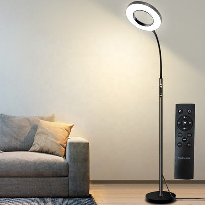 Lámpara de pie LED moderna con control remoto y temperatura de color ajustable