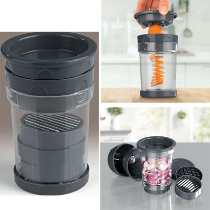 Minipicadora y Procesador de Alimentos Manual – Cortador de Verduras, Picador de Ajo y Preparador de Puré de Tiro Manual