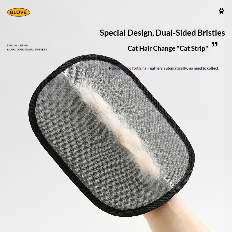 Dual-Sided Pet Grooming Gloves & Hair Remover Mitt (Washable, Anti-Static)