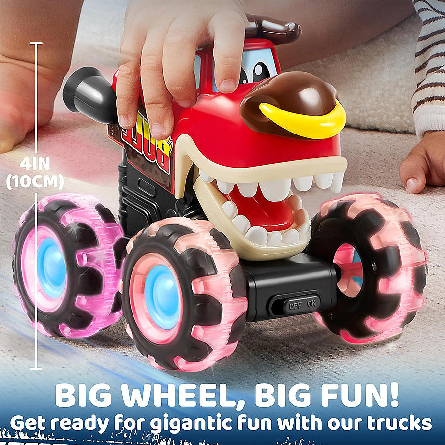 Glowing Monster Truck Set – 3 Press & Go Light-Up Trucks