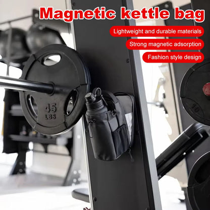 Bolsa magnética para botella de agua de gimnasio – Soporte portátil para teléfono compatible con MagSafe y organizador de accesorios