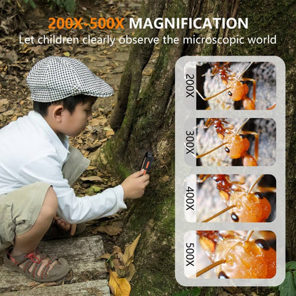 2-in-1 Handheld Digital Microscope & Kids' Camera – Portable USB STEM Learning Toy for Nature & Science