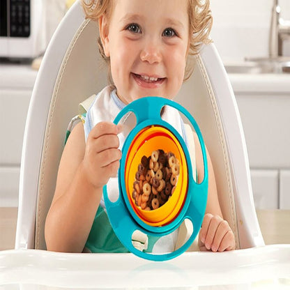 Magic Gyro Bowl for Kids – 360° Rotating Spill-Proof Baby Feeding Bowl with Lid – BPA-Free Snack Dish