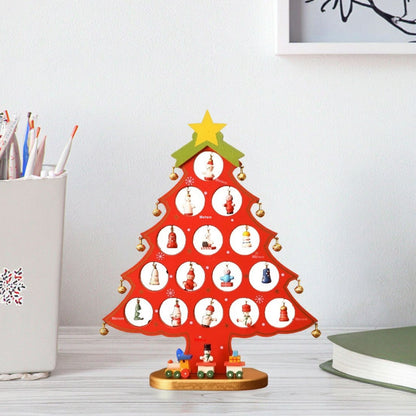 Decoração Nórdica de Árvore de Natal em Madeira – Conjunto de Enfeites de Natal