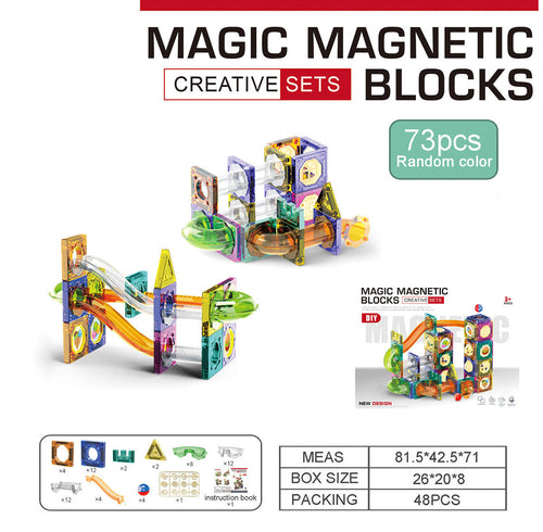 Magnetic Track Ball Building Blocks Set – 73-Piece Educational Construction Toy