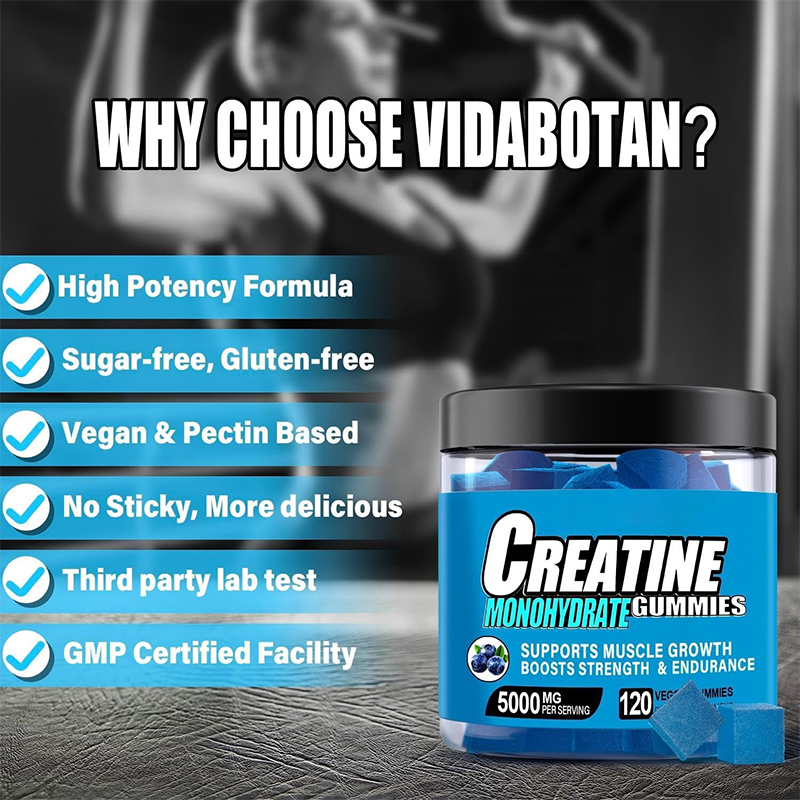 Gomas de Monohidrato de Creatina para Suporte Muscular (5000mg)