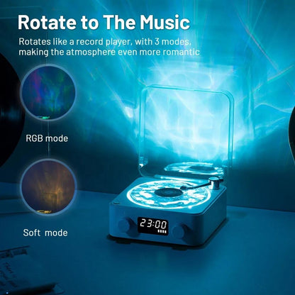 Coluna Portátil de Estilo Retrô com Ruído Branco e Luz RGB