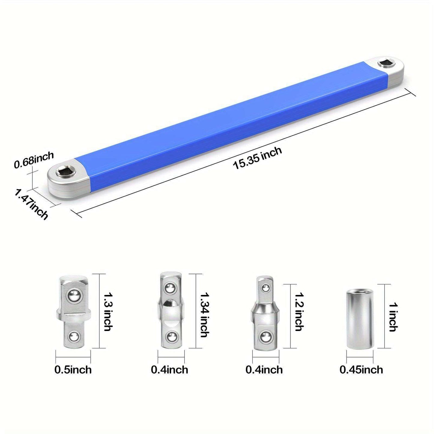 15-Inch Offset Extension Wrench - Professional Reach Extender Tool for Car Repair